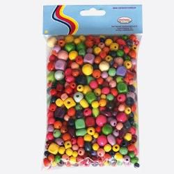 Holzperlen 200g farbig sortiert